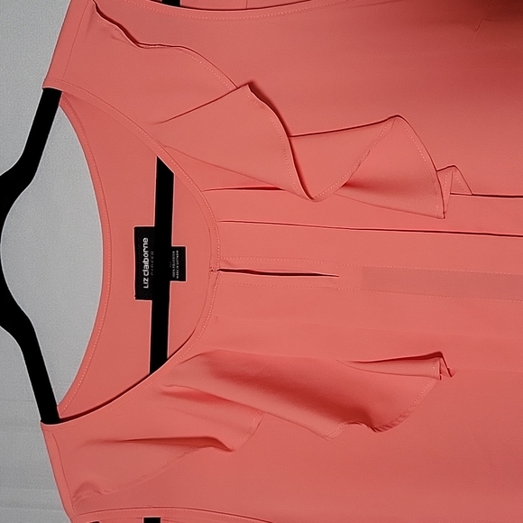 Liz Claiborne Career Coral Shell Top XL - Picture 2 of 6